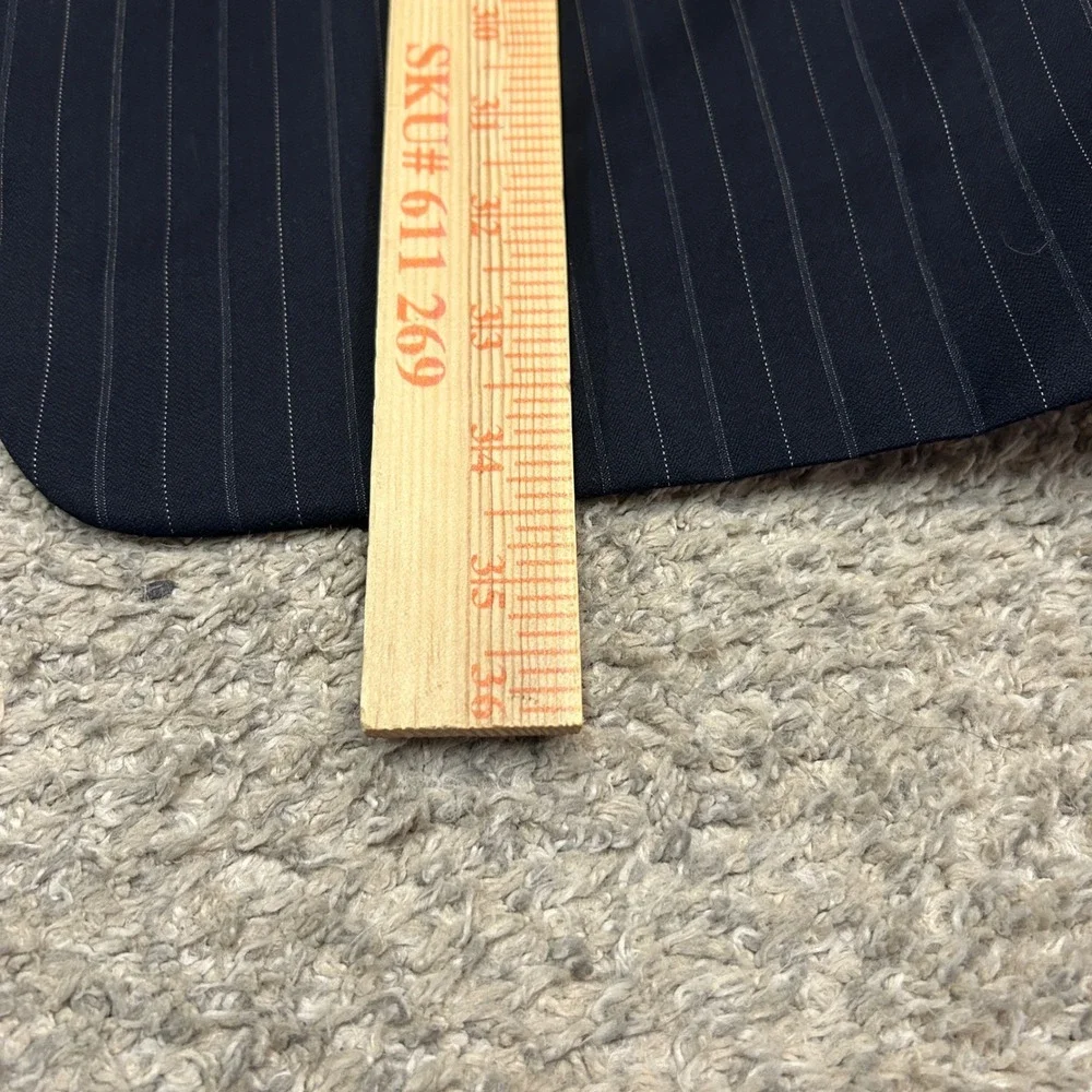 Hickey Freeman Blazer 46L Navy Blue Loro Piana Wool Pinstripe 3 Button